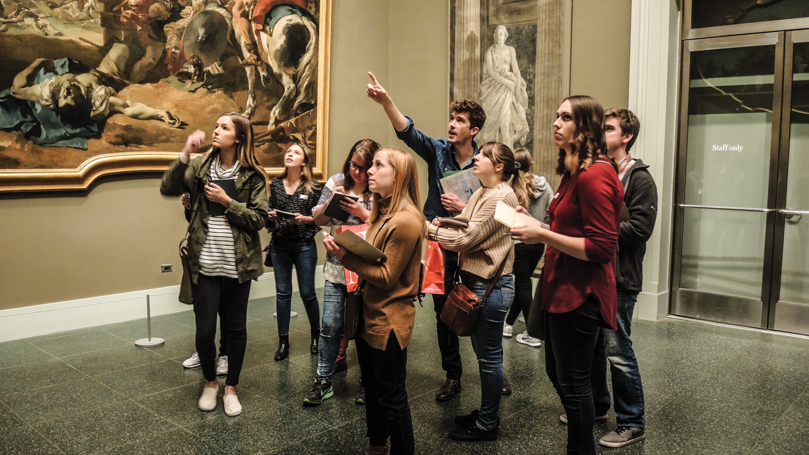 students visting a museum