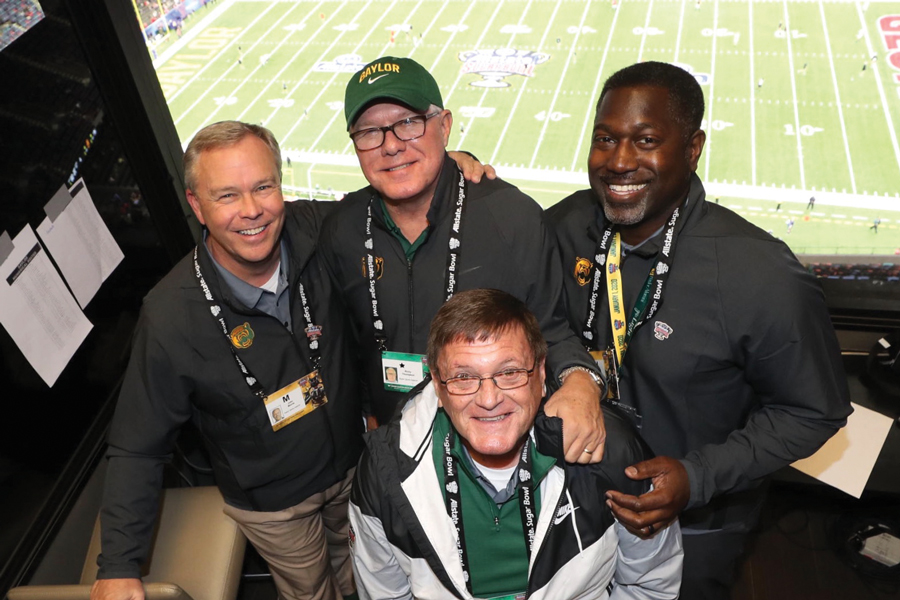The current Baylor football broadcast team: John Morris, Ricky Thompson, J.J. Joe and Bob Baker.