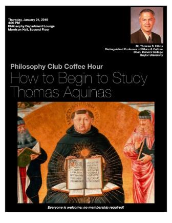 Dean Hibbs on Aquinas - January 21, 2010