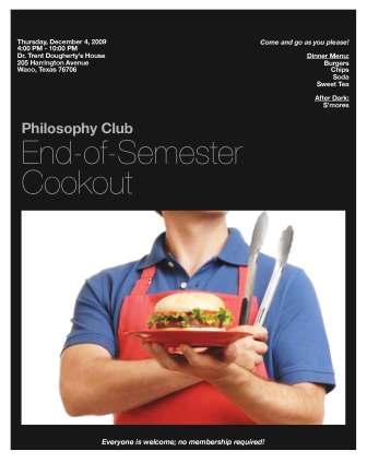 Philosophy Club Cookout - Dr. Dougherty\'s Crib (Dec 4)