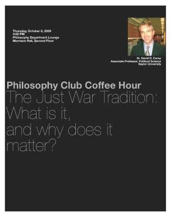 Dr. David Corey presents on Just War - October 8