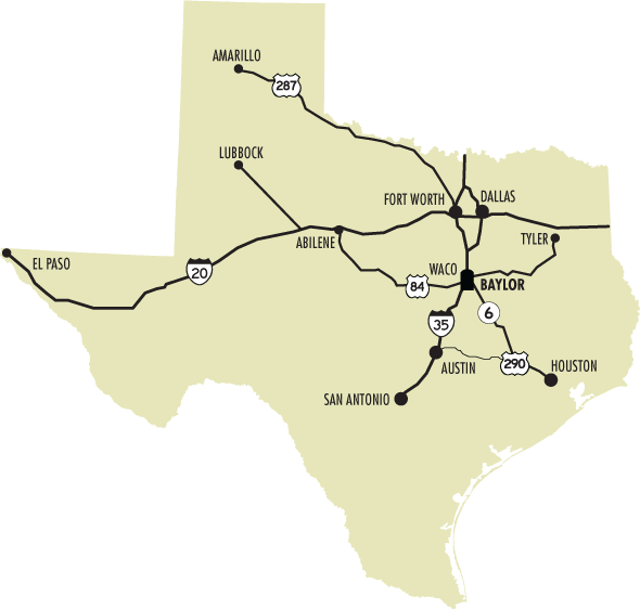 Texas Map| Directions to Baylor