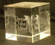 Glass cube, inside