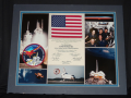Collage with photos of NASA crew, patch with crew member names
