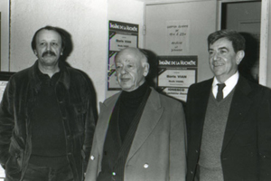 Nicolas Bataille on the right with Eugene Ionesco (center) and Maki Marcel Cuvelier
