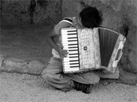 Small boy with an accordion