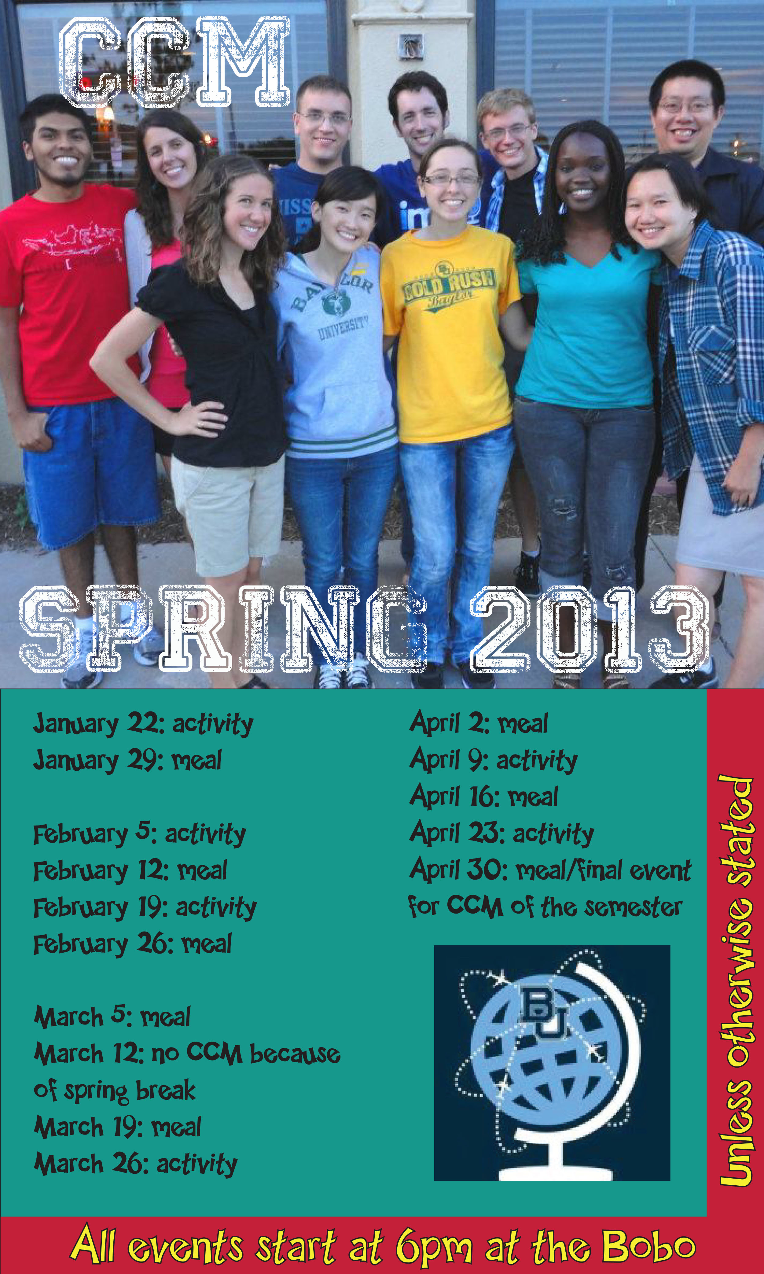 CCM Updated Events Spring 2013