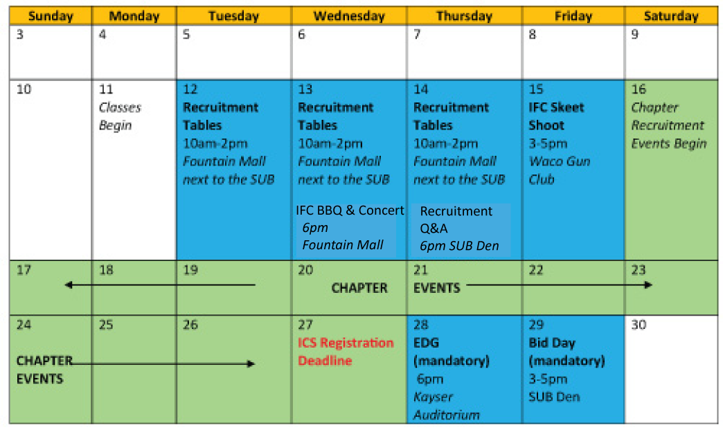 calendar spring 2010