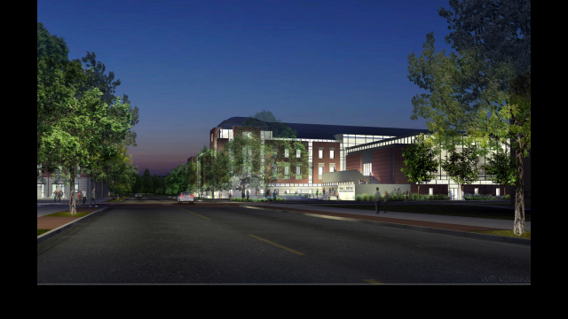 Architectural Rendering: HSB Foster Campus Exterior NE view from 3rd and Bagby