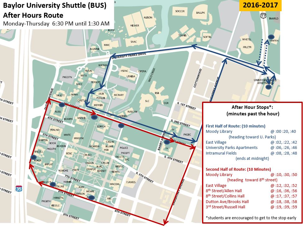 After Hours Route Department of Public Safety Baylor University
