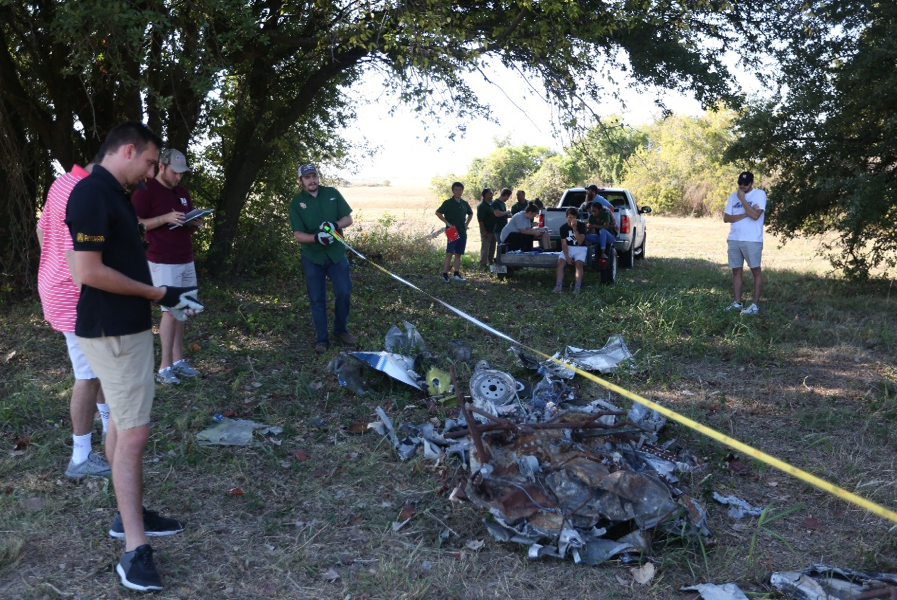 photo of a plane crash investigation
