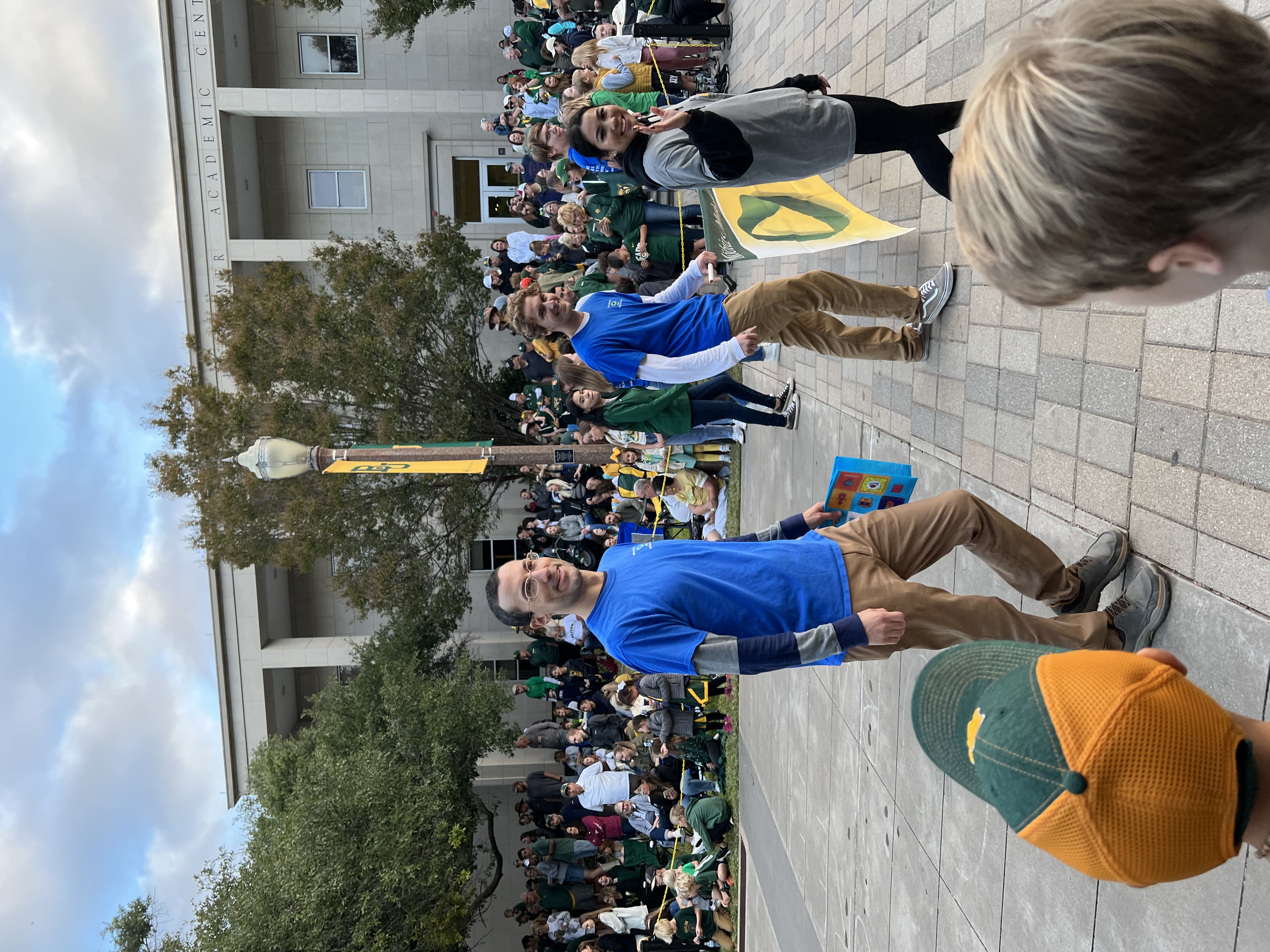 Members and organizers of the Mobius Math Society pose for a photograph on the day of the 2022 Baylor Homecoming Parade.