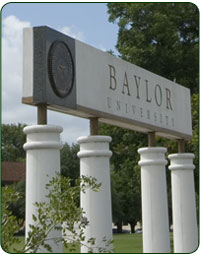 Sign at Baylor Entrance