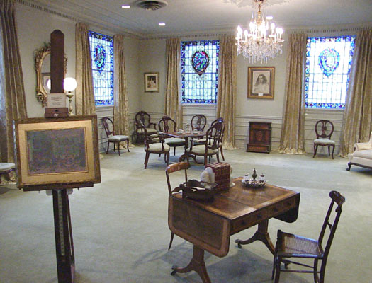 Salon-room view of desk