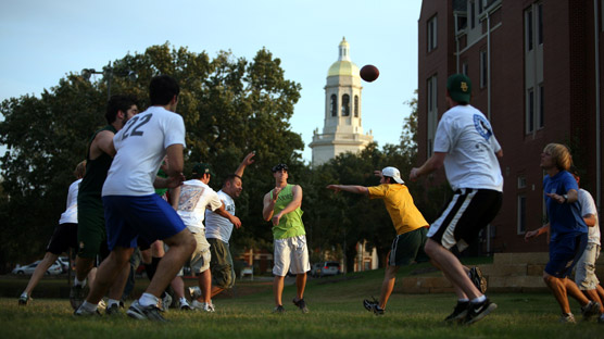 Minglewood Bowl with Pat Neff Hall in the background