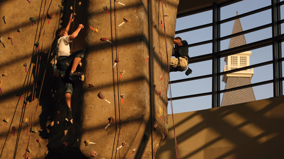 52 foot climbing wall in the McLane Student Life Center (SLC)