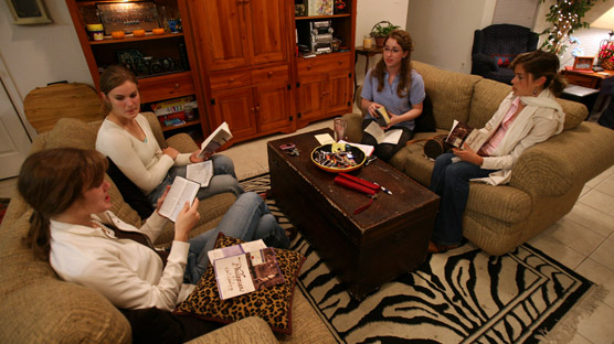 In the home of a women's ministry student group leader
