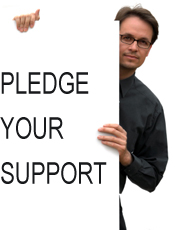 Pledge - Guy with Sign