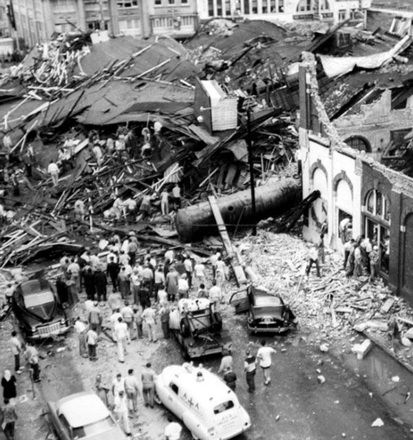 The collapse of the R.T. Dennis building on May 11, 1953