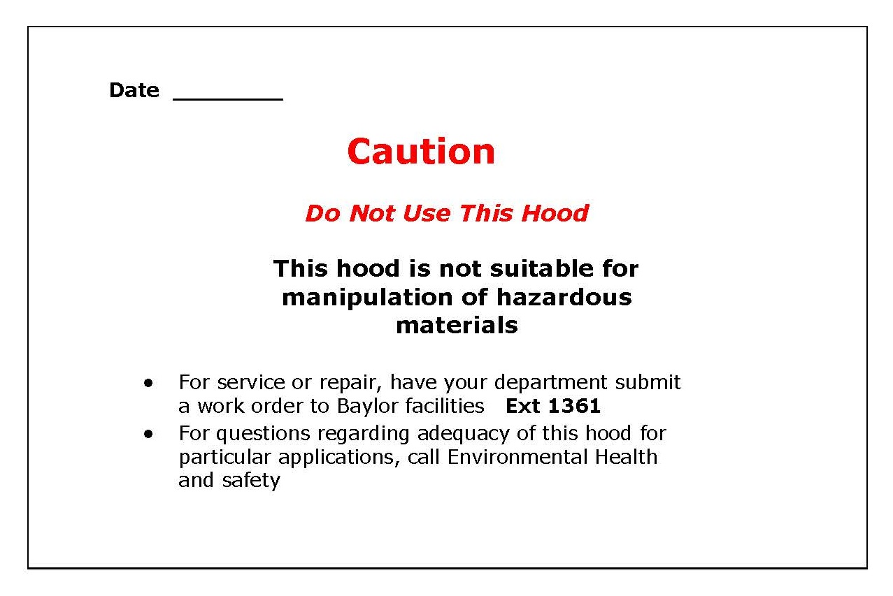 Section 6B Fume Hoods and Laboratory Exposures Environmental Health