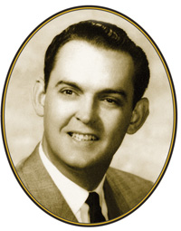 Sepia-toned photo of Perry Ellis