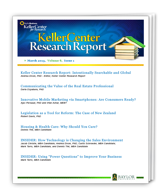 Keller Center Research Report Topsheet