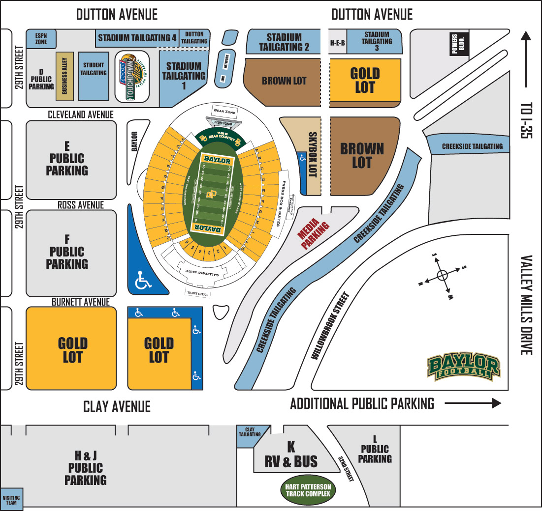 McLane Stadium Parking Map