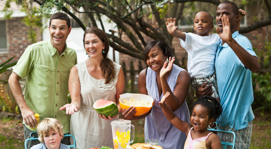 Stock photo of a multicultural family