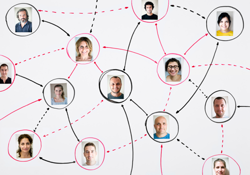 Photo representation of a network of people