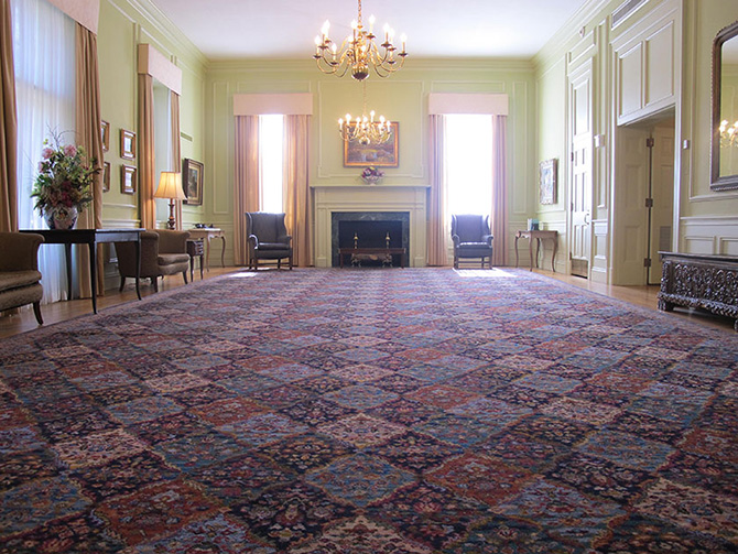 Photo of the lush carpet and setting of the Bill Daniel Student Center