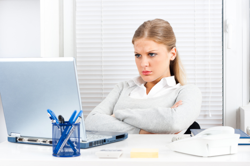 stock photo of a frustrated businesswoman