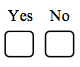 yes and no checkboxes