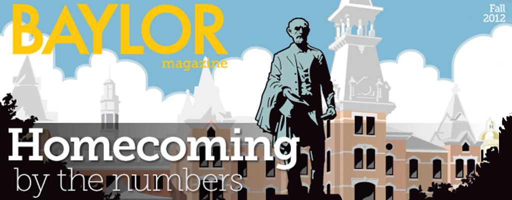 Baylor Magazine Cover: Homecoming By The Numbers