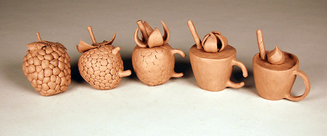 Object Metamorphosis | oil-based clay, 5 H each