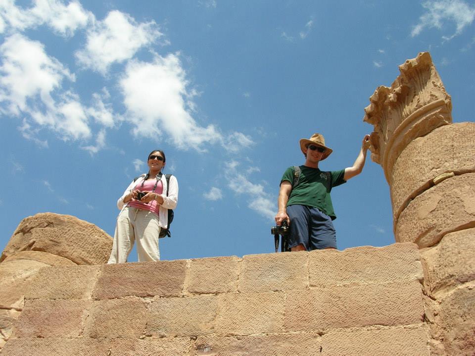 Baylor Art History students at the ruins of the Great Temple at Petra, Jordan, as part of Baylor University's Summer Abroad programs.