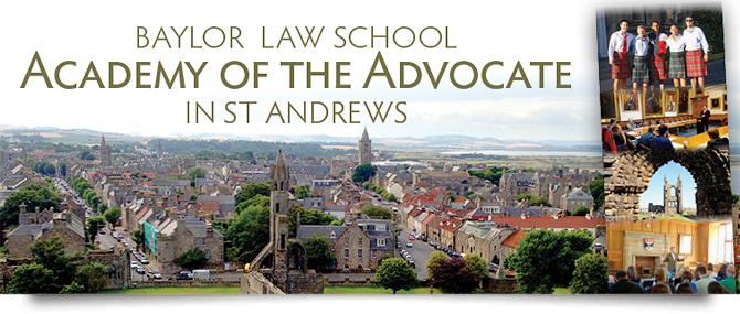 Banner title for Academy of the Advocate in St. Andrews