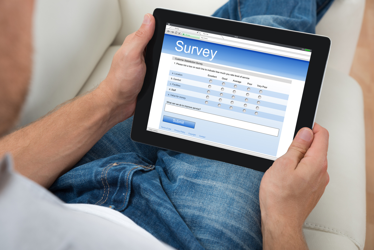Photo of a survey on a tablet