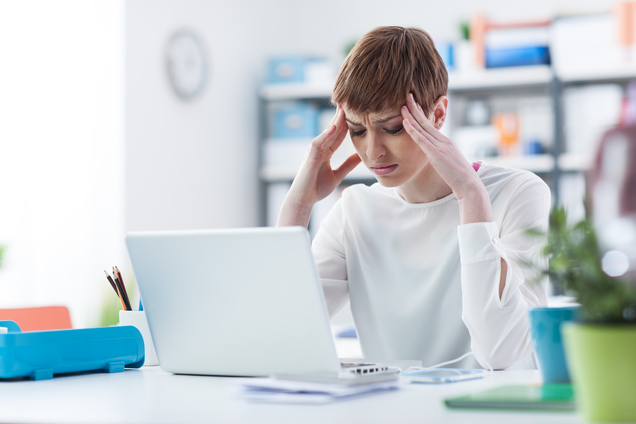 Stock photo of a woman stressed