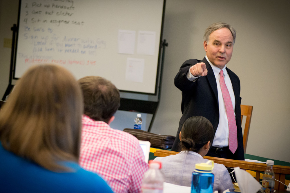 Bill Shaddock teaching students in a classroom at Baylor Law