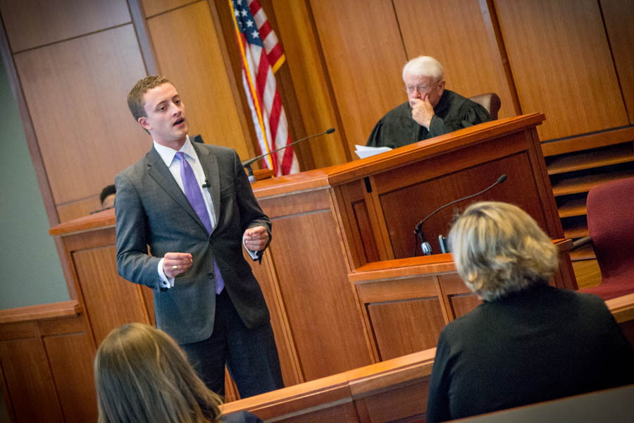Argument before the jury being made by law student