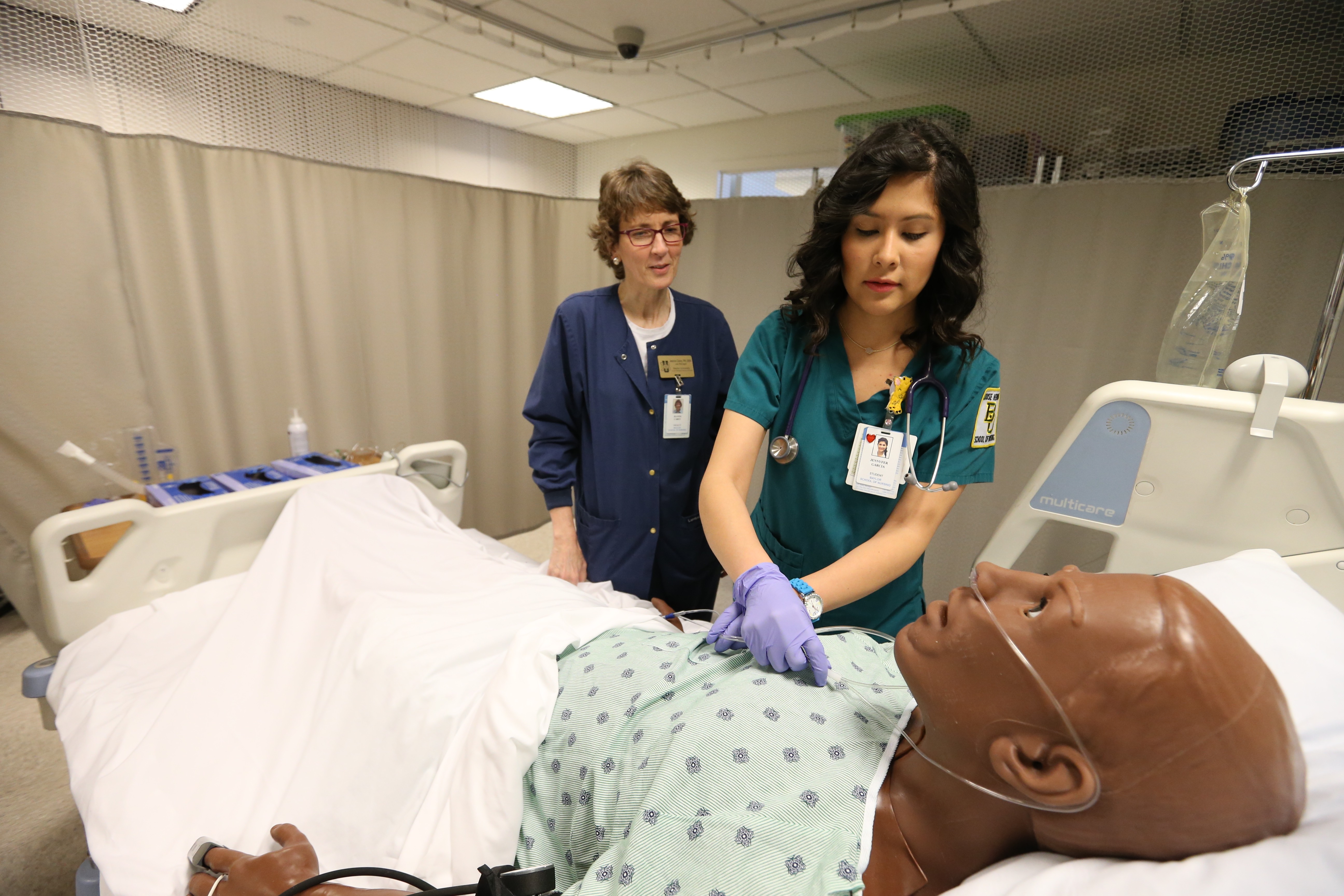 Photo of LHSON student practicing on a realistic mannequin
