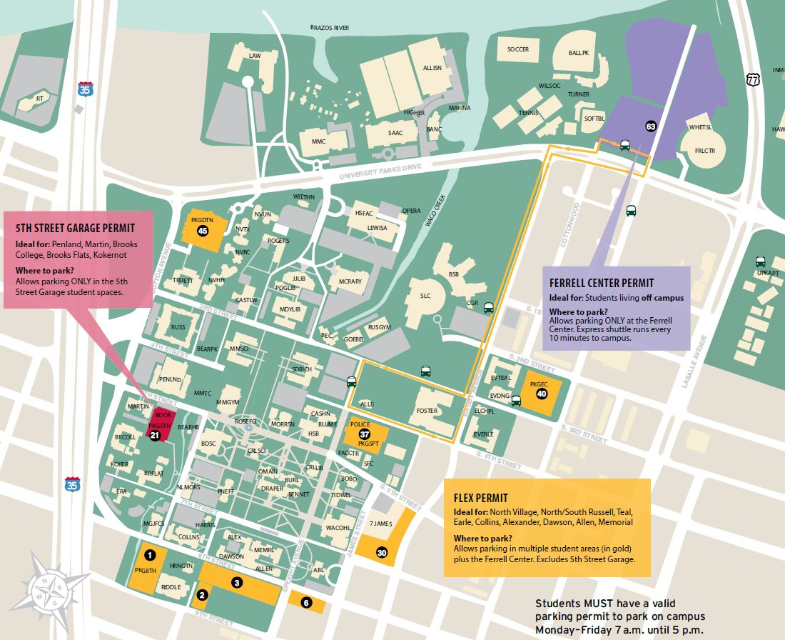 Baylor University Campus Map