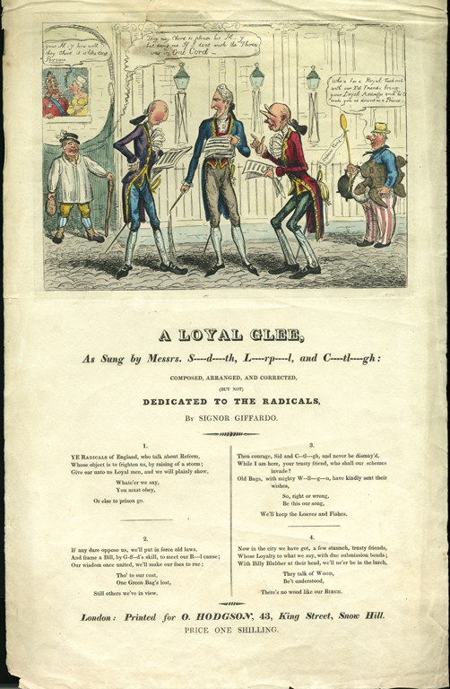 Robert Cruikshank, A Loyal Glee, 1819