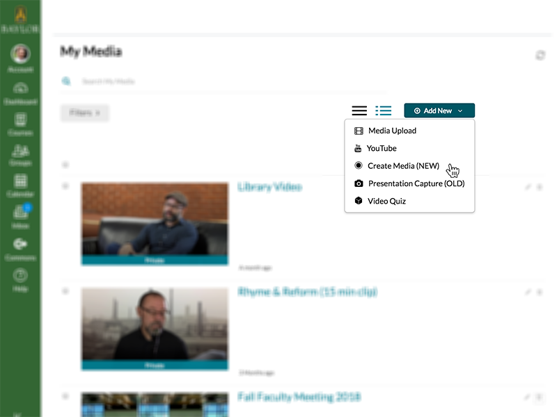 New Screen Recording Tool Available Canvas Baylor University