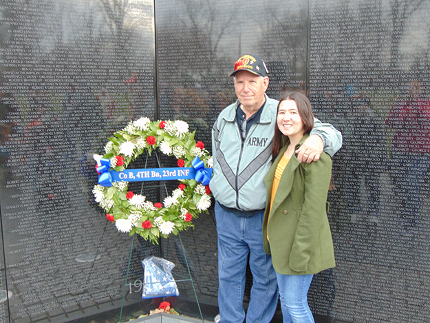 Emily Messimore with her father Johnny Messimore at The Wall