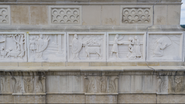 Full-Size Image: Tidwell Bible Building Limestone Carvings Close Up