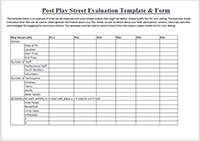 Post Play Streets Form and Template
