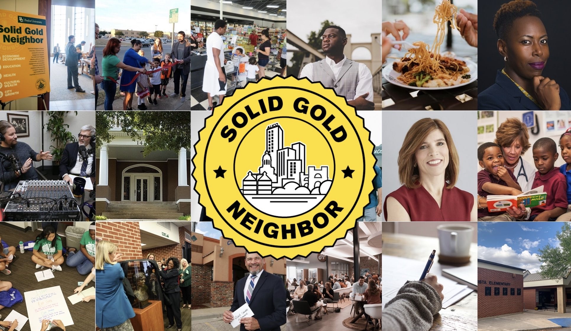 Solid Gold Neighbor: A photo collage of Waco community leaders and events
