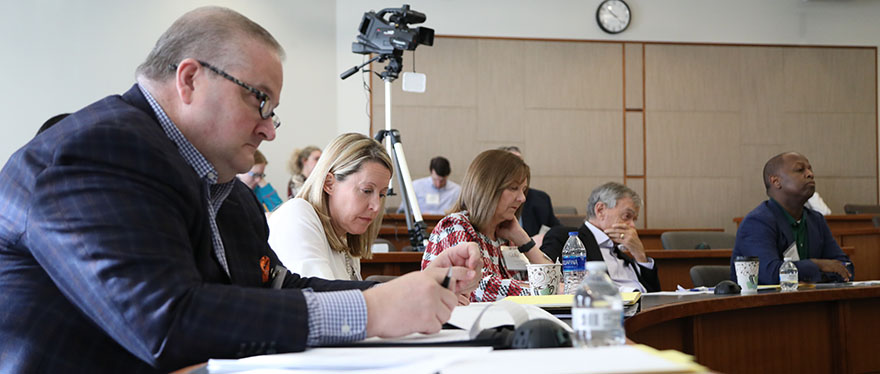 The Judges review the performances of the competitors