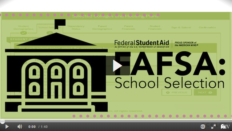 FAFSA: School Selection